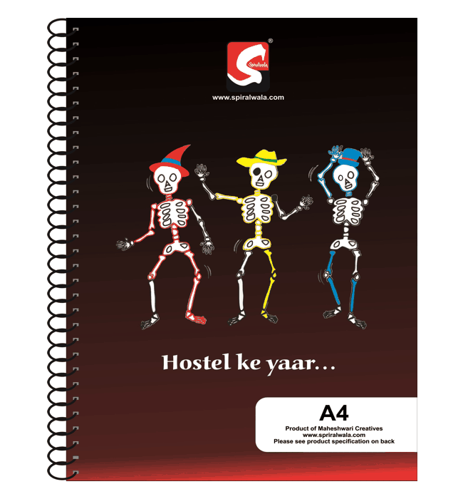 Hostler A4 spiral notebook with 'Hostel ke yaar...' cover – Spiralwala