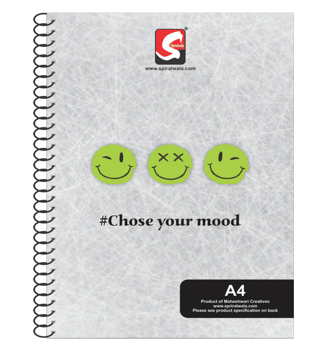 Mood A4 spiral notebook with '#Chose your mood' cover – Spiralwala