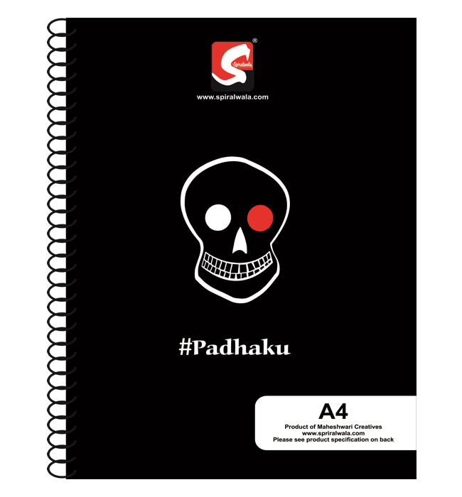 Padhaku A4 spiral notebook with '#Padhaku' cover – Spiralwala