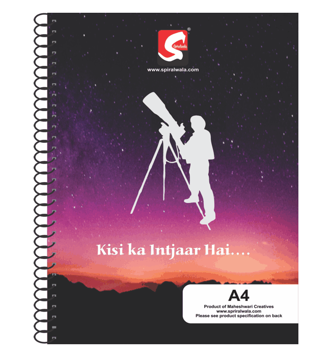 Waiting Long A4 spiral notebook with 'Kisi ka Intjaar Hai....' cover – Spiralwala