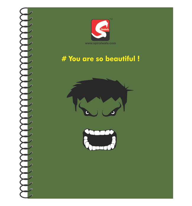 Extra Beauty A4 spiral notebook with '#You are so beautiful!' cover – Spiralwala