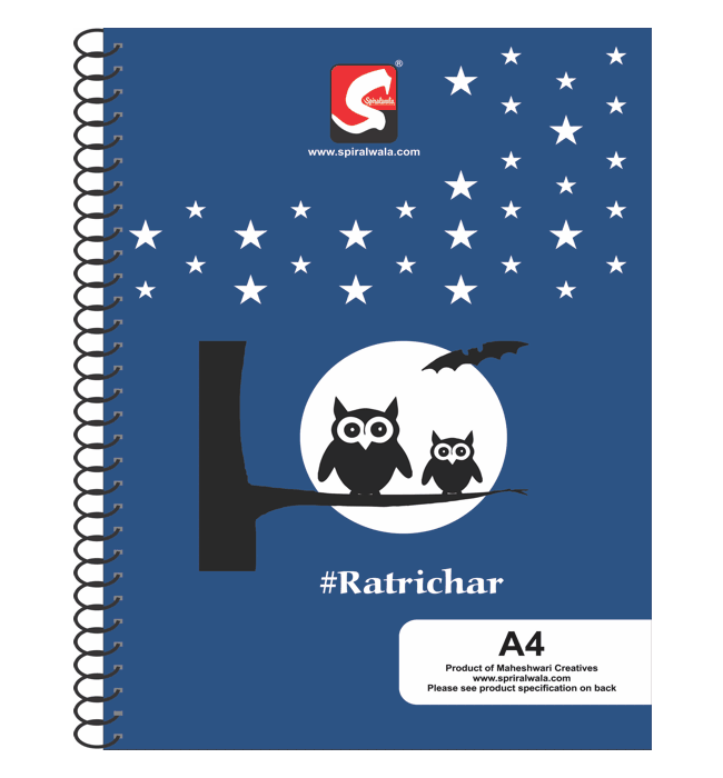 Ratrichar A4 spiral notebook with '#Ratrichar' cover – Spiralwala