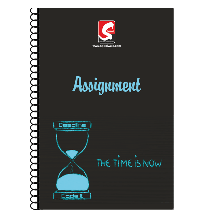 Assignment A4 spiral notebook with 'Assignment — The time is now' cover – Spiralwala