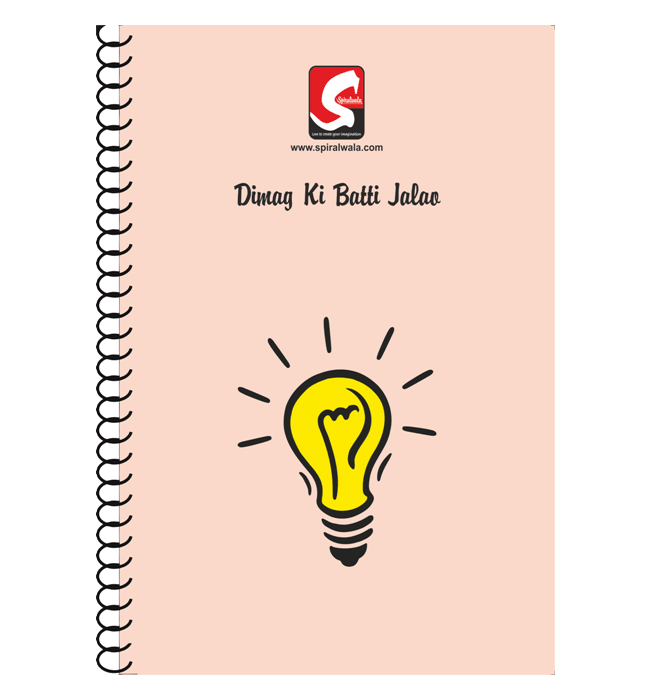 Mind Blasting A4 spiral notebook with 'Dimag Ki Batti Jalao' cover – Spiralwala