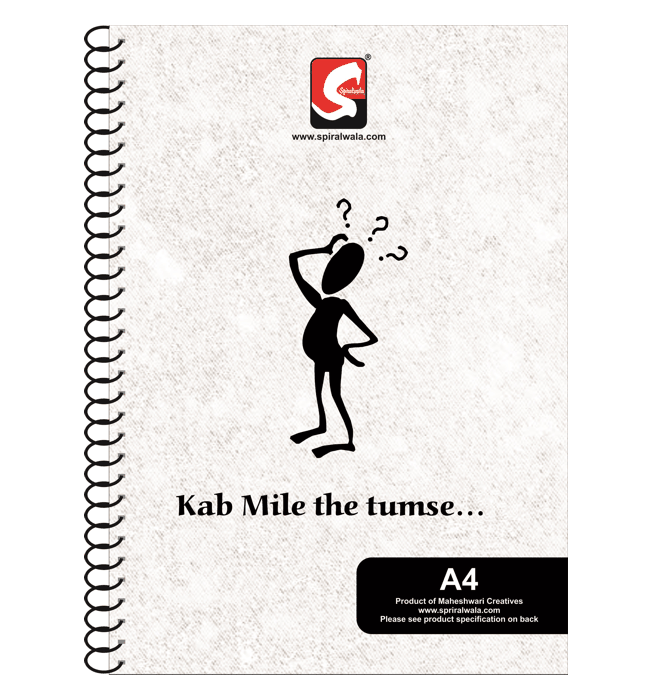 Don't Remember A4 spiral notebook with 'Kab Mile the tumse...' cover – Spiralwala